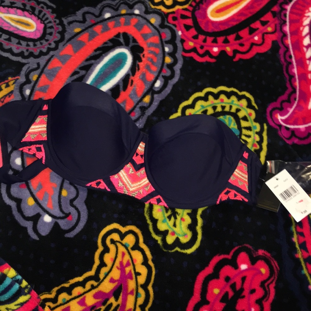 Brand new with tags, dark blue bathing suit top